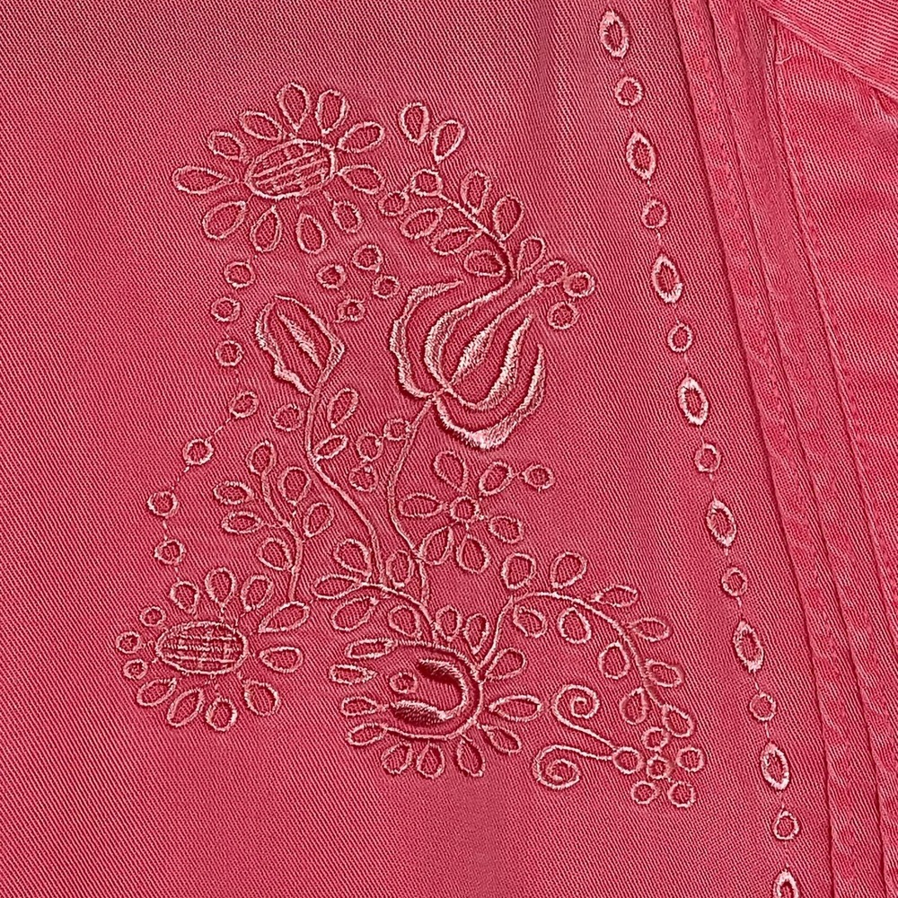 JM Collection Size 18 Rose Peony Pink Embroidered Tunic Blouse‎ Lyocell - Picture 9 of 13